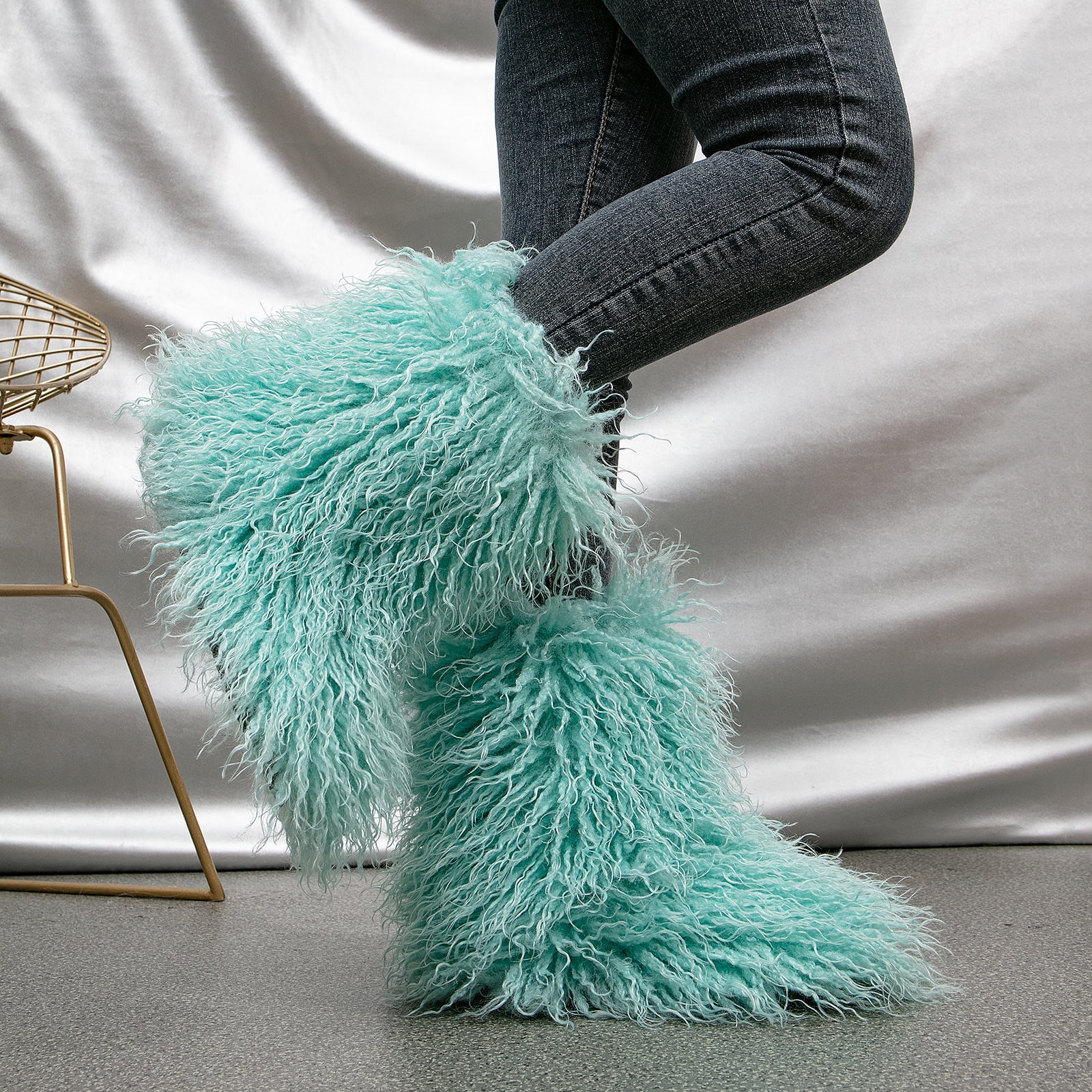 Long hair fur boots online