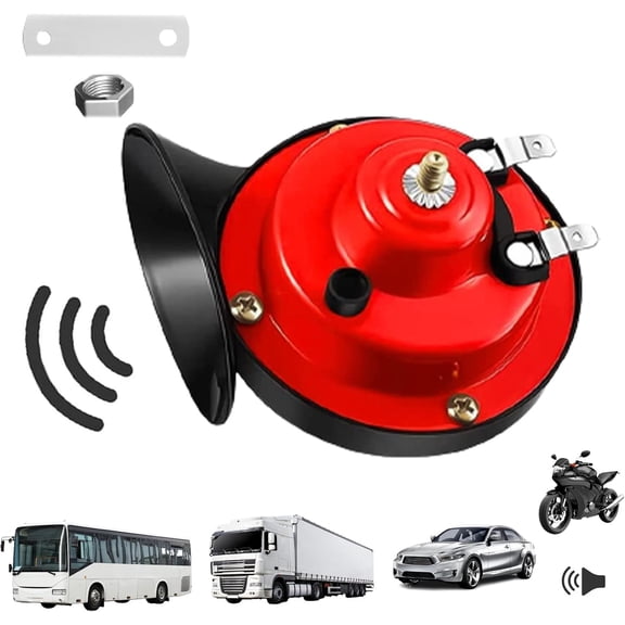 2023 New Generation Hornblaster High Decibel Meter for Cars, Trucks & Motorcycles - 12V Electric Horn with Red Housing