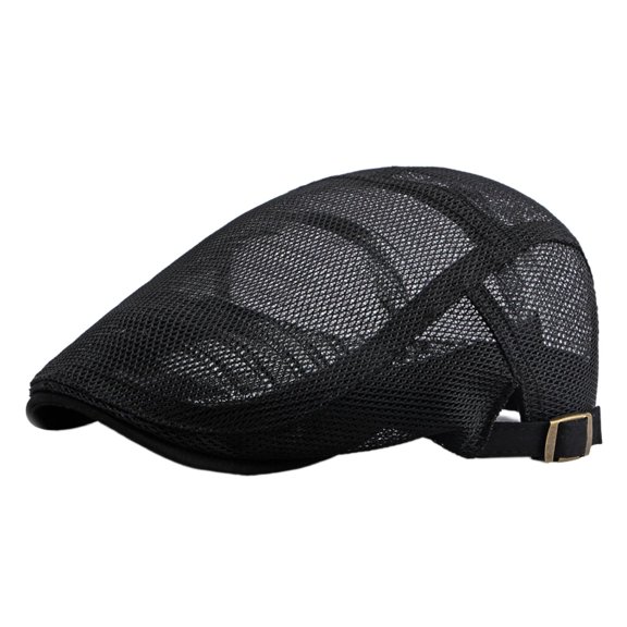 2023 New Hat for Men and Women Summer Mesh Breathable Beret British Retro Duckbill Cap Plain Forward Cap