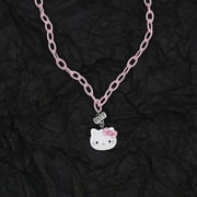 AOGER 2023 New Hello Kitty Cinnamoroll Collar Chain Cartoon Hello Kitty Pearl Necklace Girl Cute and Sweet Design Friend Gift