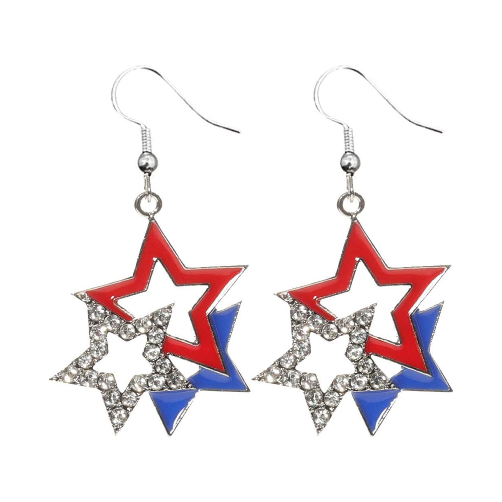 2023 New Independence Day Earrings Red Blue Aluminum Handwoven Earrings ...