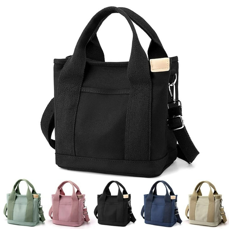 Raphary 2023 New Large Capacity Multi-Pocket Handbag Women's Canvas Tote Purses Crossbody Bag Vintage Tote Bags for School College, Adult Unisex, Size