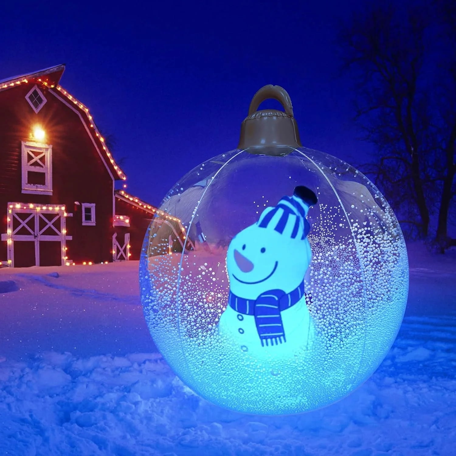 2023 New Light Up Pvc Inflatable Santa Claus Christmas Balls 24 inch