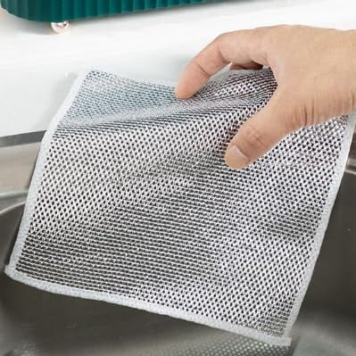 2023 New Multifunctional Non-Scratch Wire Dishcloth, Multipurpose Wire Dishwashing Rags for Wet and Dry, Scrubs & Cleans for Dishes, Sinks, Counters, Stove Tops, Easy Rinsing, Machine Washable.