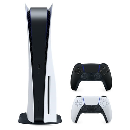 2023 New PlayStation 5 Disc Version PS5 Console with 2 Wireless Controllers - White & Midnight Black