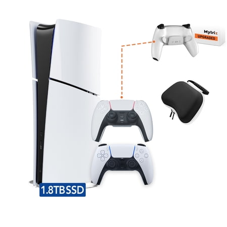 2023 New PlayStation 5 Slim Digital Edition Bundle with an Additional Mytrix Upgraded PS5 Controller with Remappable Back Paddles and Turbo Function, and Controller Case - PS5 Gaming Console