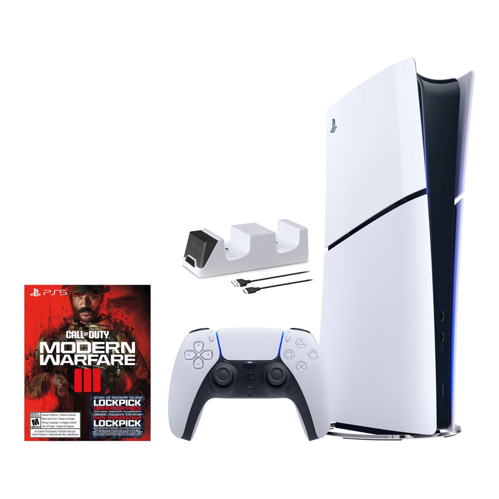 Sony PlayStation 4 Pro Glacier 1TB Gaming Consol White 2 Controller  Included with Call of Duty Ghosts BOLT AXTION Bundle Like New 