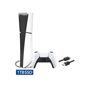 2023 New PlayStation 5 Slim Digital Edition Console, Controller and Mytrix 8K HDMI Ultra High Speed Cable - White, Slim PS5 1TB PCIe SSD Gaming Console