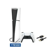 2023 New PlayStation 5 Slim Digital Edition Console, Controller and Mytrix 8K HDMI Ultra High Speed Cable - White, Slim PS5 1TB PCIe SSD Gaming Console