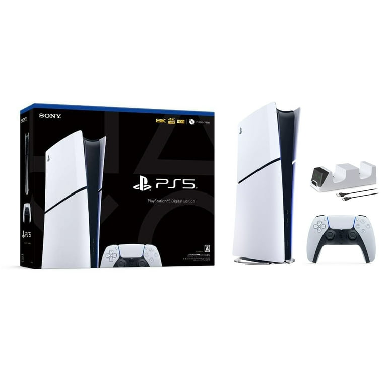 2023 New PlayStation 5 Slim Digital Edition Console, Controller and Mytrix  Controller Charger - White, Slim PS5 1TB PCIe SSD Gaming Console