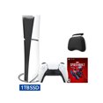 thumbnail image 1 of New PlayStation 5 Slim Digital Edition Spider-Man 2 Bundle and Mytrix Controller Case - White, Slim PS5 1TB PCIe SSD Gaming Console, 1 of 8