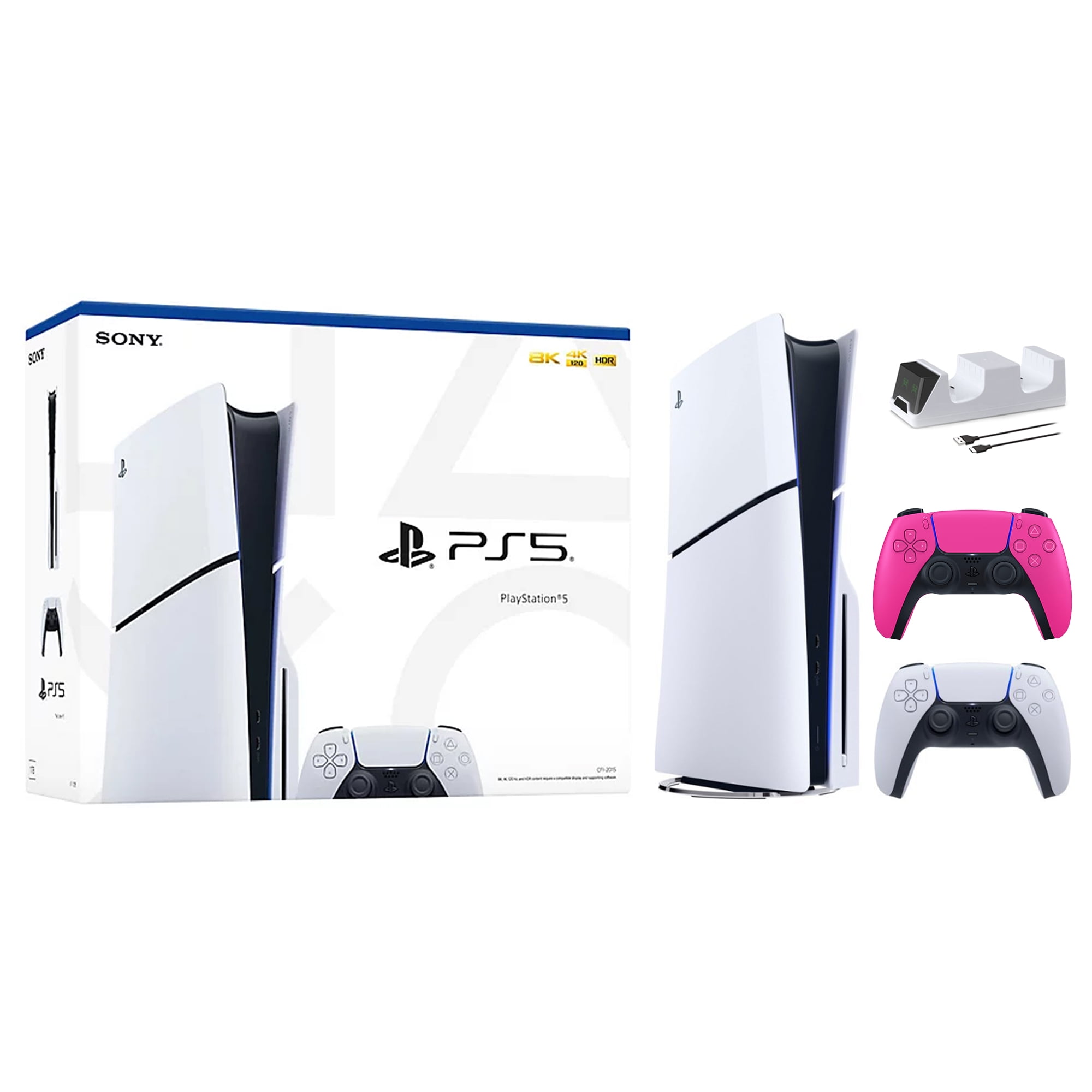 2023 New PlayStation 5 Slim Digital Edition Bundle with Two