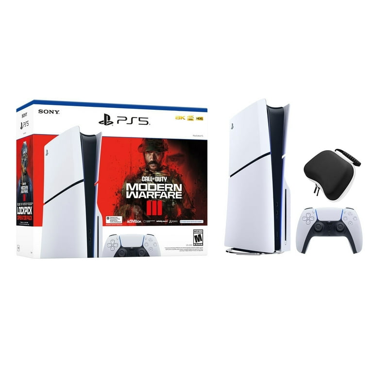 2023 New PlayStation 5 Slim Disc Edition Call of Duty Modern Warfare III  Bundle and Mytrix Controller Case - White, Slim PS5 1TB PCIe SSD Gaming