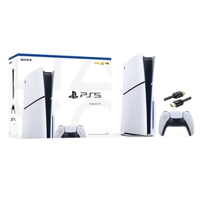 2023 New PlayStation 5 Slim Disc Edition Console, Controller and Mytrix 8K HDMI Ultra High Speed Cable - White, Slim PS5 1TB PCIe SSD Gaming Console