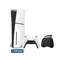 2023 New PlayStation 5 Slim Disc Edition Console, Controller and Mytrix Controller Case - White, Slim PS5 1TB PCIe SSD Gaming Console