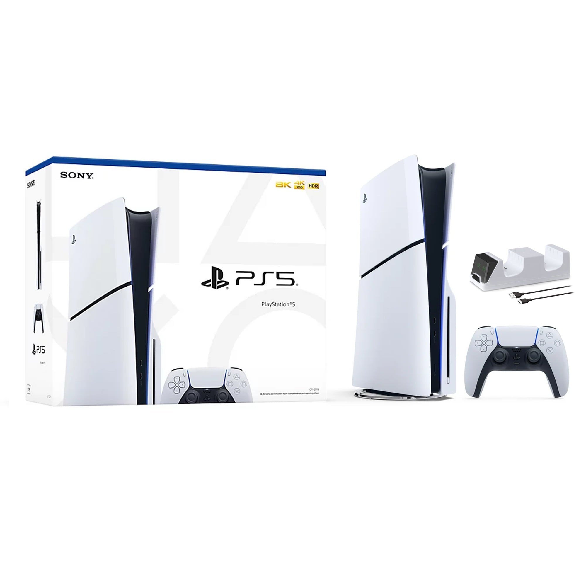 Sony PlayStation 5 PS5 Digital Edition Console - White (No Disc Tray)