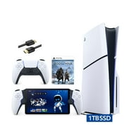 2023 New PlayStation 5 Slim Disc Edition God of War Ragnarok Bundle with Portal Remote Player and Mytrix 8K HDMI Ultra High Speed Cable - White, Slim PS5 1TB PCIe SSD Gaming Console