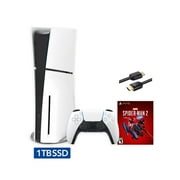 2023 New PlayStation 5 Slim Disc Edition Marvel Spider-Man 2 Bundle and Mytrix 8K HDMI Ultra High Speed Cable - White, Slim PS5 1TB PCIe SSD Gaming Console