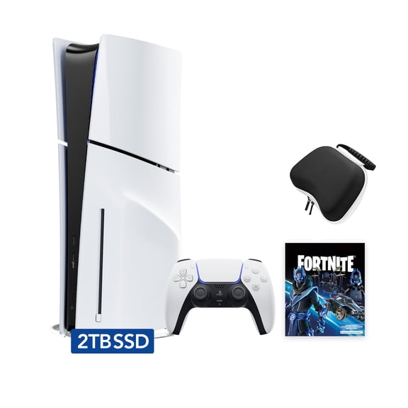 2023 New PlayStation 5 Slim Upgraded 2TB Disc Edition Fortnite Cobalt Star Bundle and Mytrix Controller Case - White, Slim PS5 2TB PCIe SSD Gaming Console