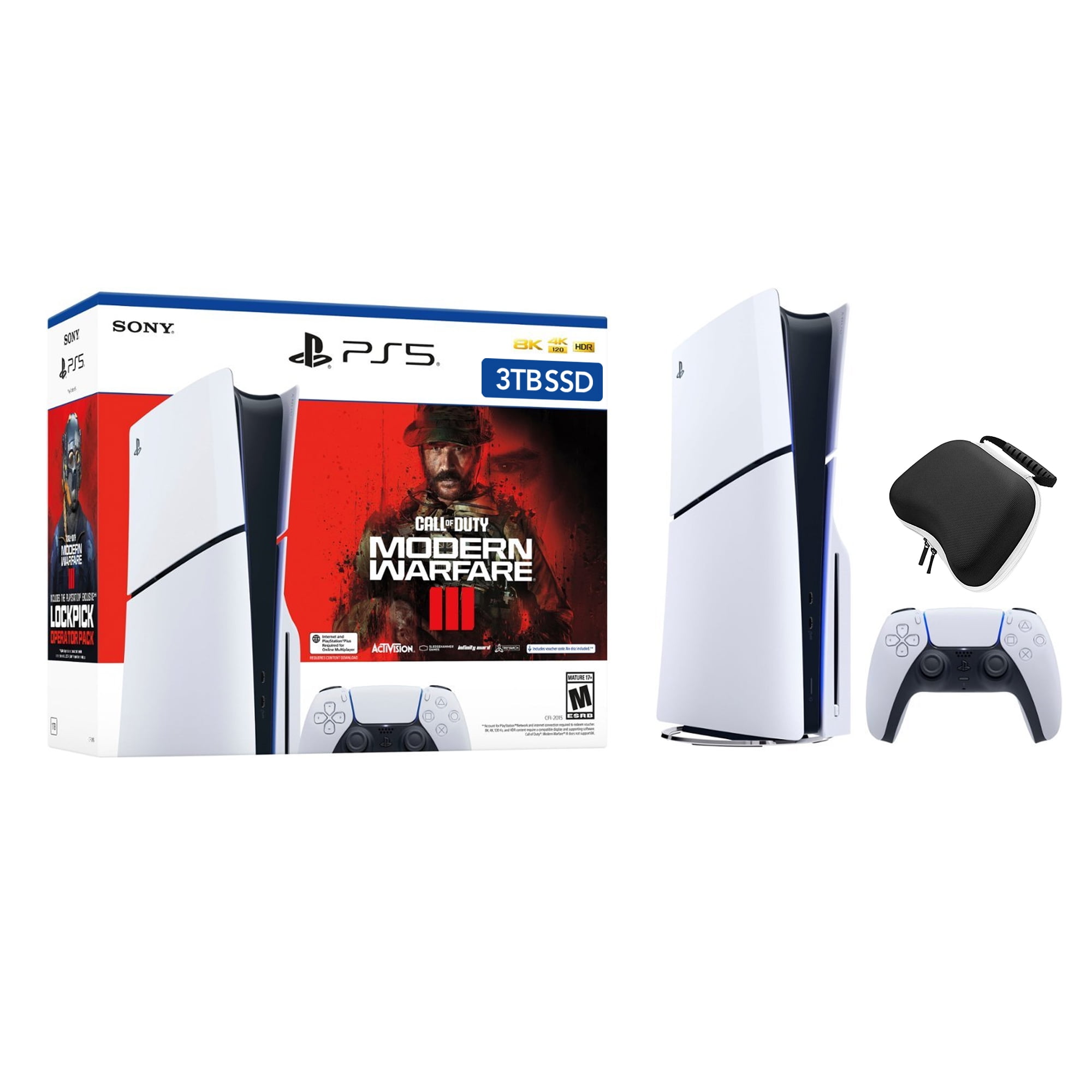  2023 New PlayStation 5 Slim Upgraded 3TB Disc Edition Call of  Duty Modern Warfare III Bundle and Controller Charger - White, Slim PS5 3TB  PCIe SSD Gaming Console [video game] [video