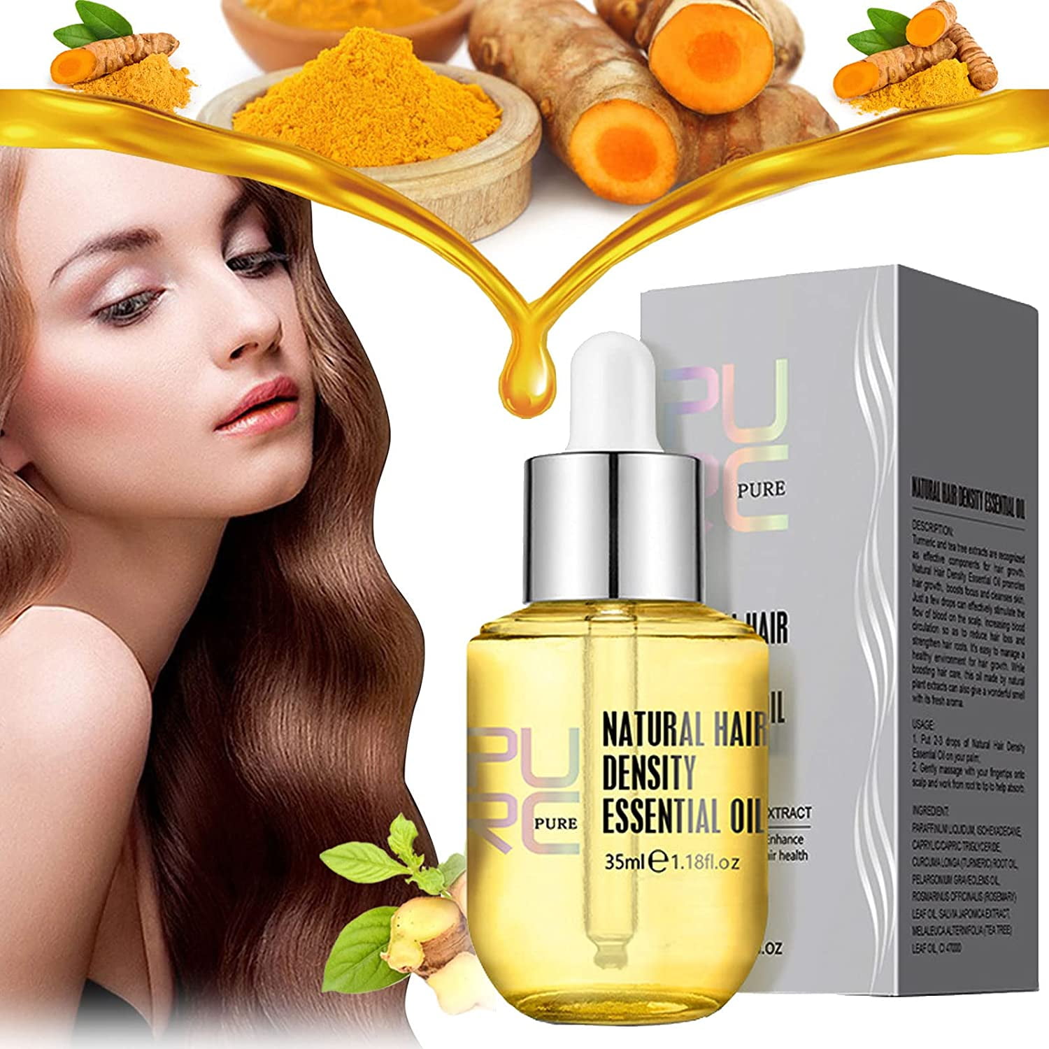 2023 New Purc Natural Hair Density Essential Oil Purc Oil for Hair Growth Purc Hair Growth Essence Oil Purc Ginger Hair Growth Oil Purc Hair Regrowth