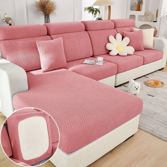 2023 New Sofa Protector - Wear-Resistant Couch Cushion Slipcovers, Stretch Cushion Case Replacement, Anti-Slip L Shape Sofa Covers, Lounge Slipcover Single Seat