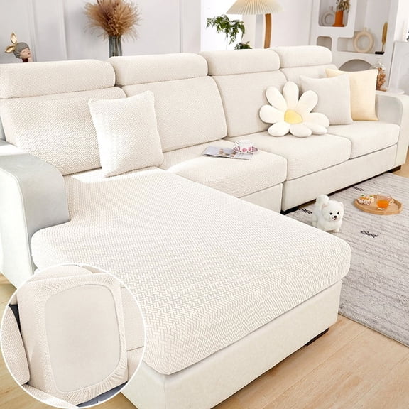 2023 New Sofa Protector - Wear-Resistant Couch Cushion Slipcovers, Stretch Cushion Case Replacement, Anti-Slip L Shape Sofa Covers, Lounge Slipcover Single Seat