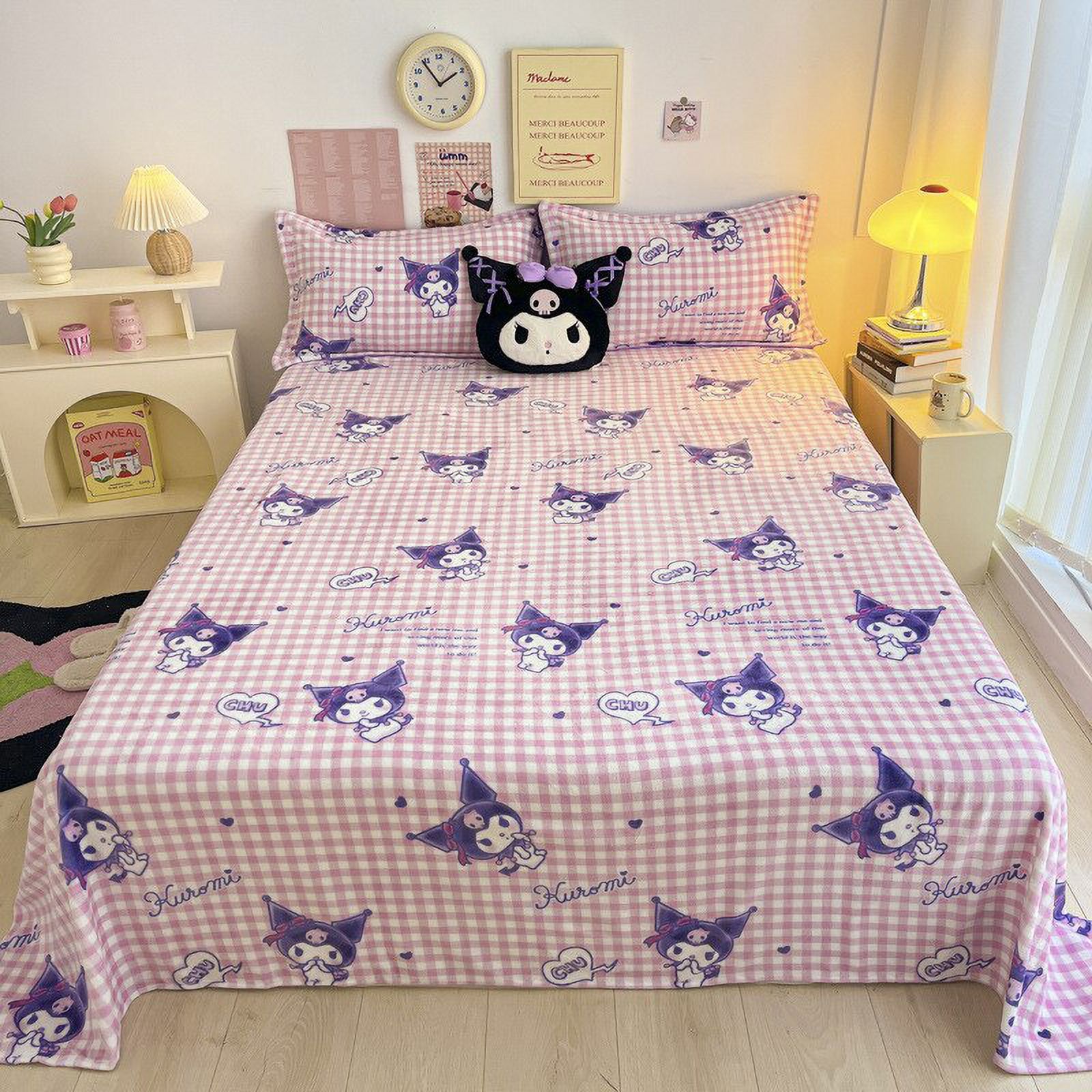 2023 New Style Sanrios Milk Velvet Bed Sheet Cartoon Anime Cinnamoroll