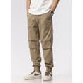 thumbnail image 1 of 2023 New Summer Cargo Pants Men Cotton Casual Slim Fit Joggers Fashion Drawstring Zip Leg Work Trousers Male Streetwear, 1 of 6