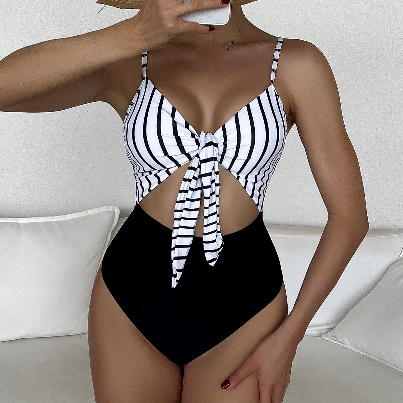2023 New Swimsuits Arrving!TIANEK Pretty Women One-Piece Swimsuit Mother's  Day Summer Tight Fitting Pool Printed Strapless Long-sleeved Bikini
