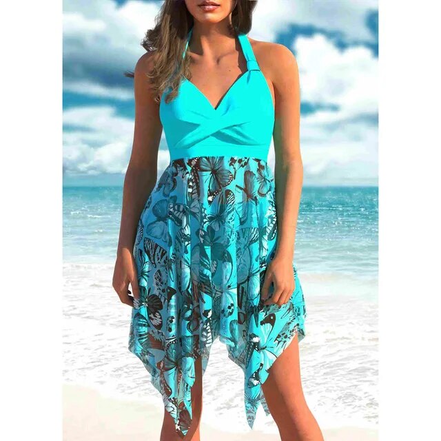 2023 New Swimwear Summer Beach Wear Two Piece Beach Swimwear Tankinis Swimming 3D Print Tankinis