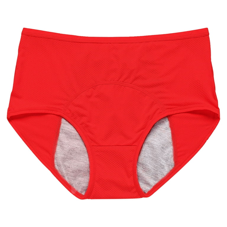 2023 New Upgrade High Waist Leak Proof Panties, Period Panties, Menstrual  Incontinence Leak Proof Protective Briefs (red+Pink+Skin Color,L)