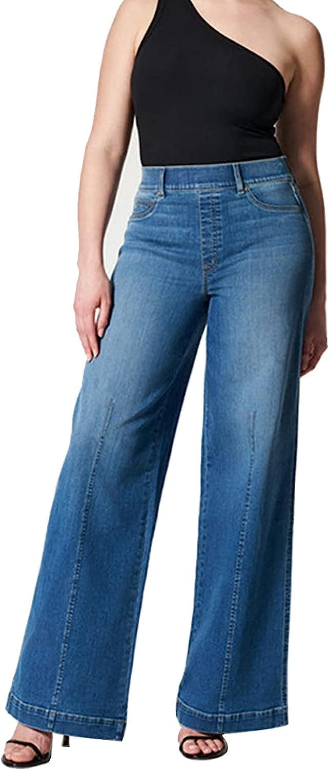 2023 New Wide Leg Jeans for Women, Oprah Favorite Jeans, Seamed Front Wide  Leg Jeans Elastic Waist