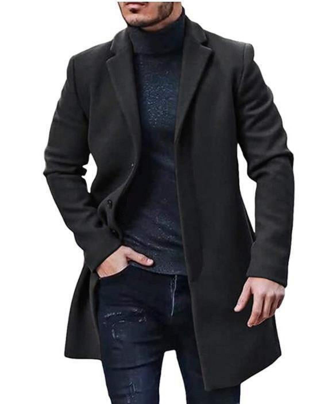 2023 New Woolen Coat Men's Woolen Mid Length Trench Coat 2023 New Woolen Coat Men's Woolen Mid Length Trench Coat