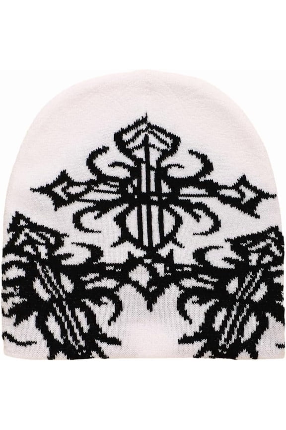 2023 New Y2K Beanie Skull Knit Beanie Gothic Hat Winter Hat Y2K Accessories Garbage Hat Hip Hop Hat