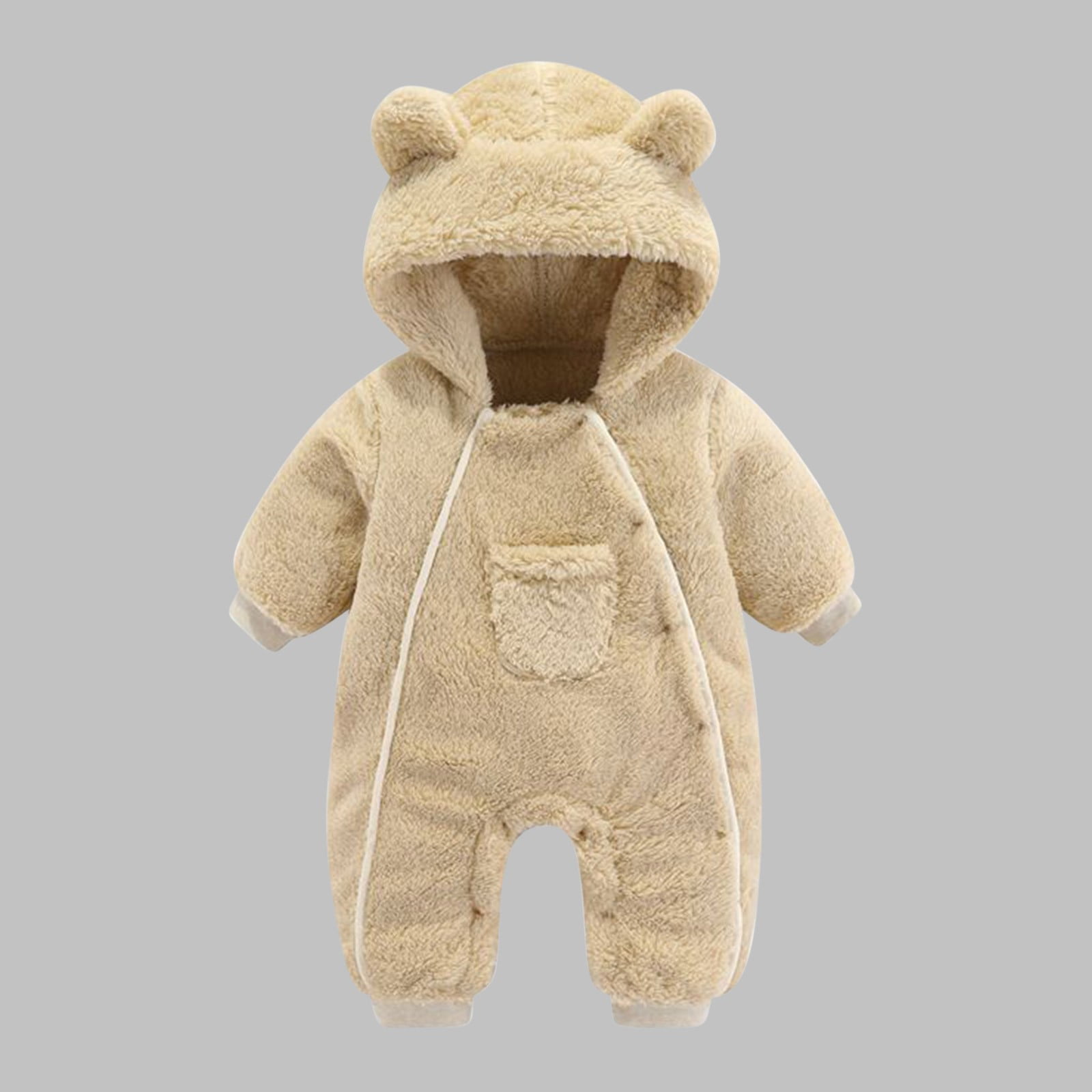 2023 Newborn Baby Snowsuit Jumpsuit Hooded Fleece Rompers Long Sleeve ...