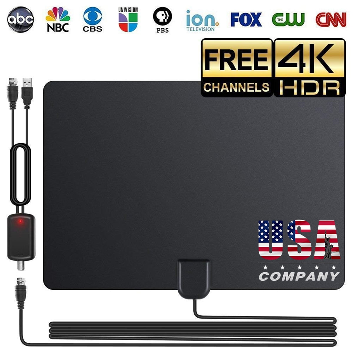 2023 Newest HD Tv Antenna up 330 Miles Range-Indoor Antenna Support 4K  1080P Older Tv's and Smart TV for 360° Reception, Smart Amplifer Signal  Booster HDTV Digital Antenna with Stand, 16.5ft Coax