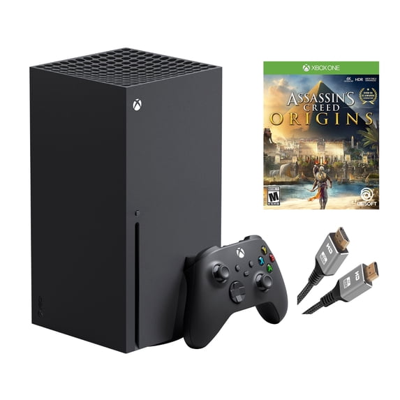 2023 Newest Microsoft Xbox Series X–Gaming Console System- 1TB SSD Black X Version with Disc Drive Bundle with Assassins Creed Origins Full Game and MTC High Speed HDMI Cabel