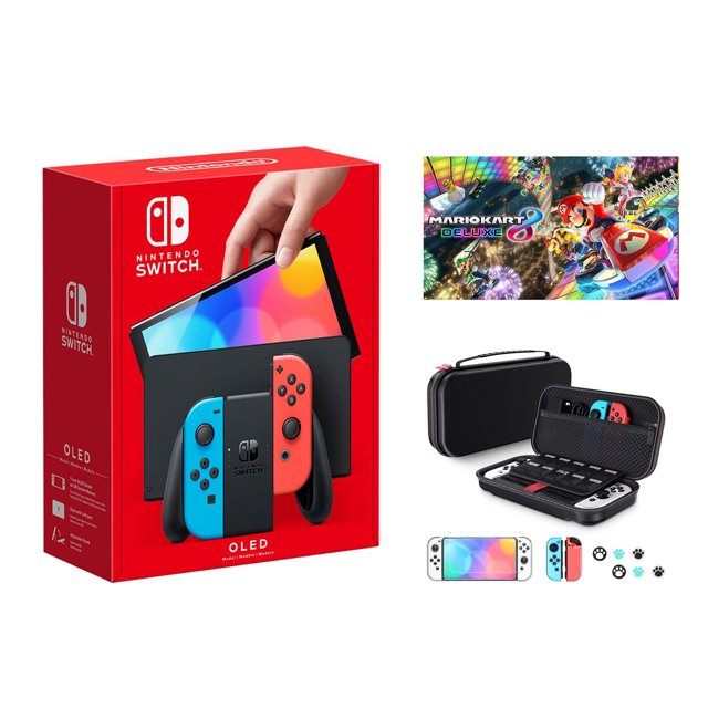 2023 Newest Nintendo Switch OLED Model Neon Red & Blue JoyCons Console