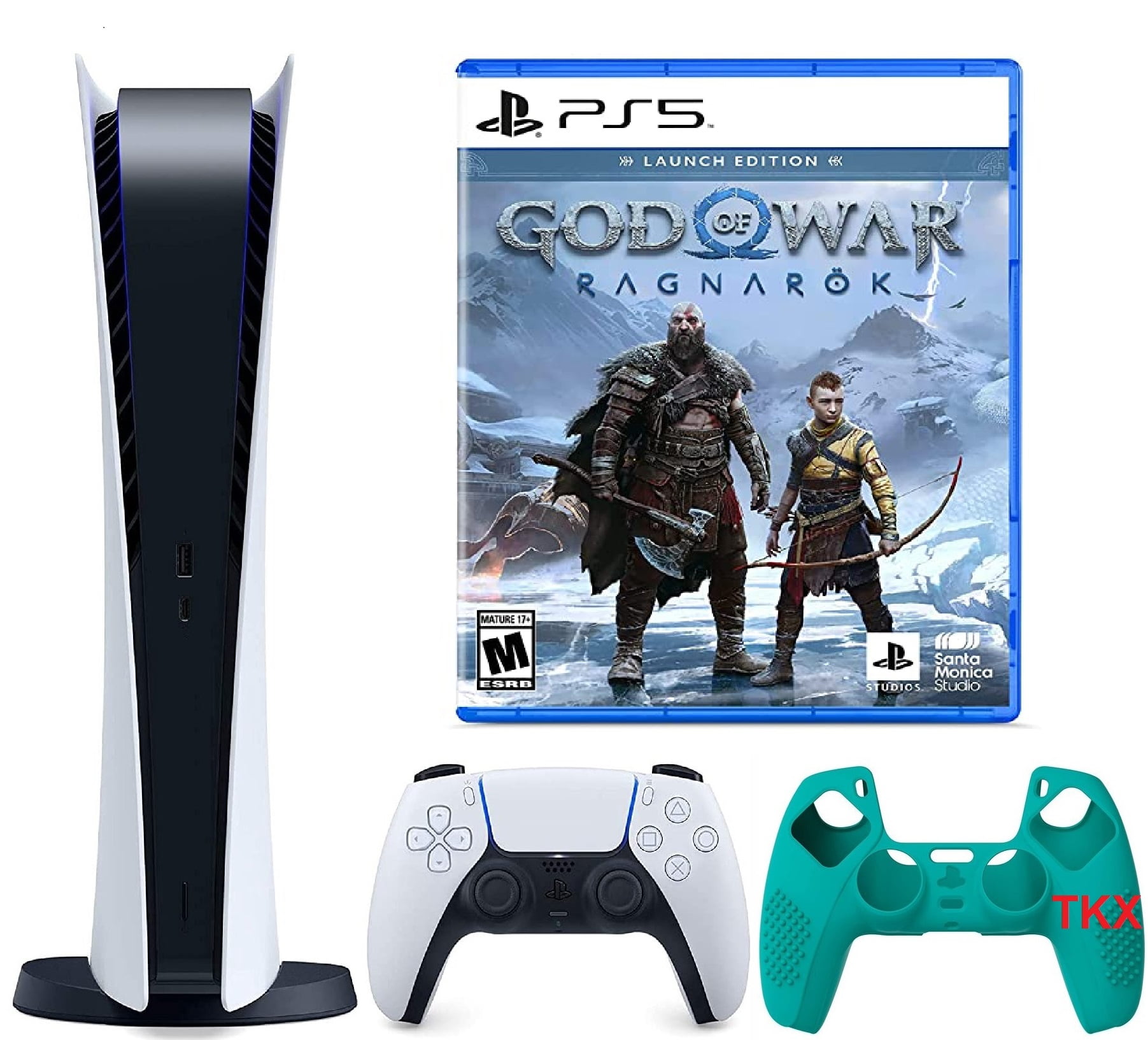 2023 Newest PlayStation_PS5 Gaming Console Digital-Version Bundle with God  of War Ragnarök