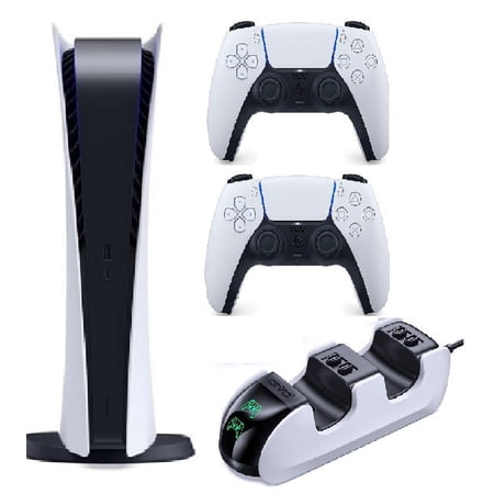 2023 Newest PlayStation_PS5 Gaming Console Digital-Version W/Extra Wireless Controller / TKX Dual Charging Station