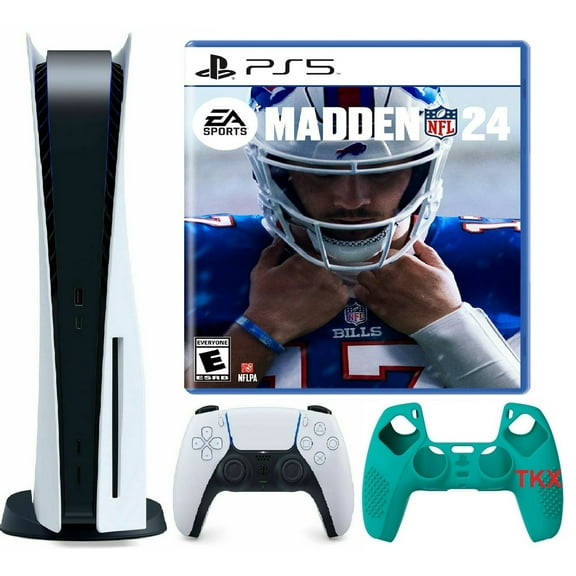 2023 Newest PlayStation_PS5 Gaming Console Disc Version Bundle with Madden NFL 24 | Silicone Controller Cover Skin