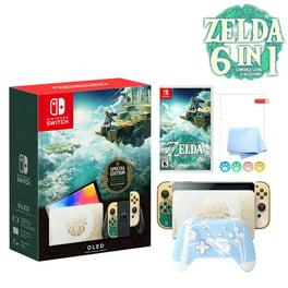 2023 Nintendo Switch OLED Zelda Limited Edition, Green & Gold Joy-Con 64GB  Console, Hylian Themed White Dock, 2 Zelda Games, Mytrix Blue Wireless Pro  