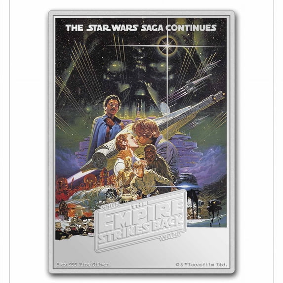 2023 Niue 5 oz Silver Star Wars Empire Strikes Back Movie Poster
