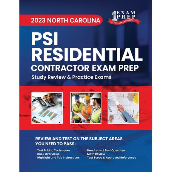 2023 North Carolina PSI Residential Contractor Exam Prep: 2023 Study Review & Practice Exams (Paperback)