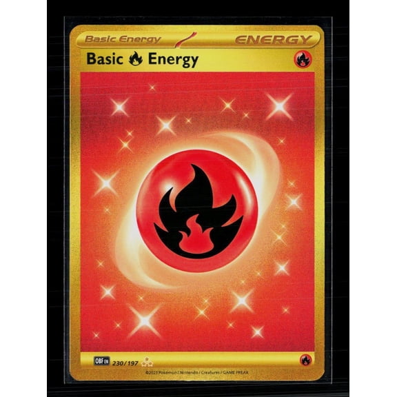 2023 Obsidian Flames Basic Fire Energy Holo Secret Rare HR #230/197 Pokemon Card English