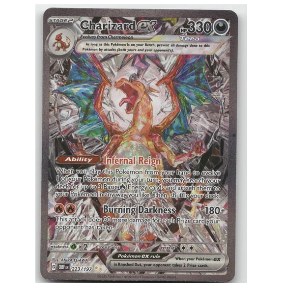 2023 Obsidian Flames Charizard EX Etched Secret Rare SAR #223/197 Pokemon Trading Card English