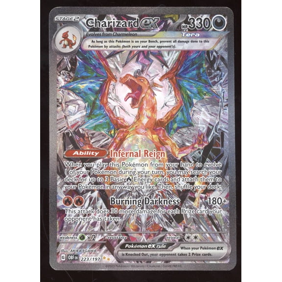 2023 Obsidian Flames Charizard ex Secret Rare #223/197 Pokemon TCG English Lightly Played