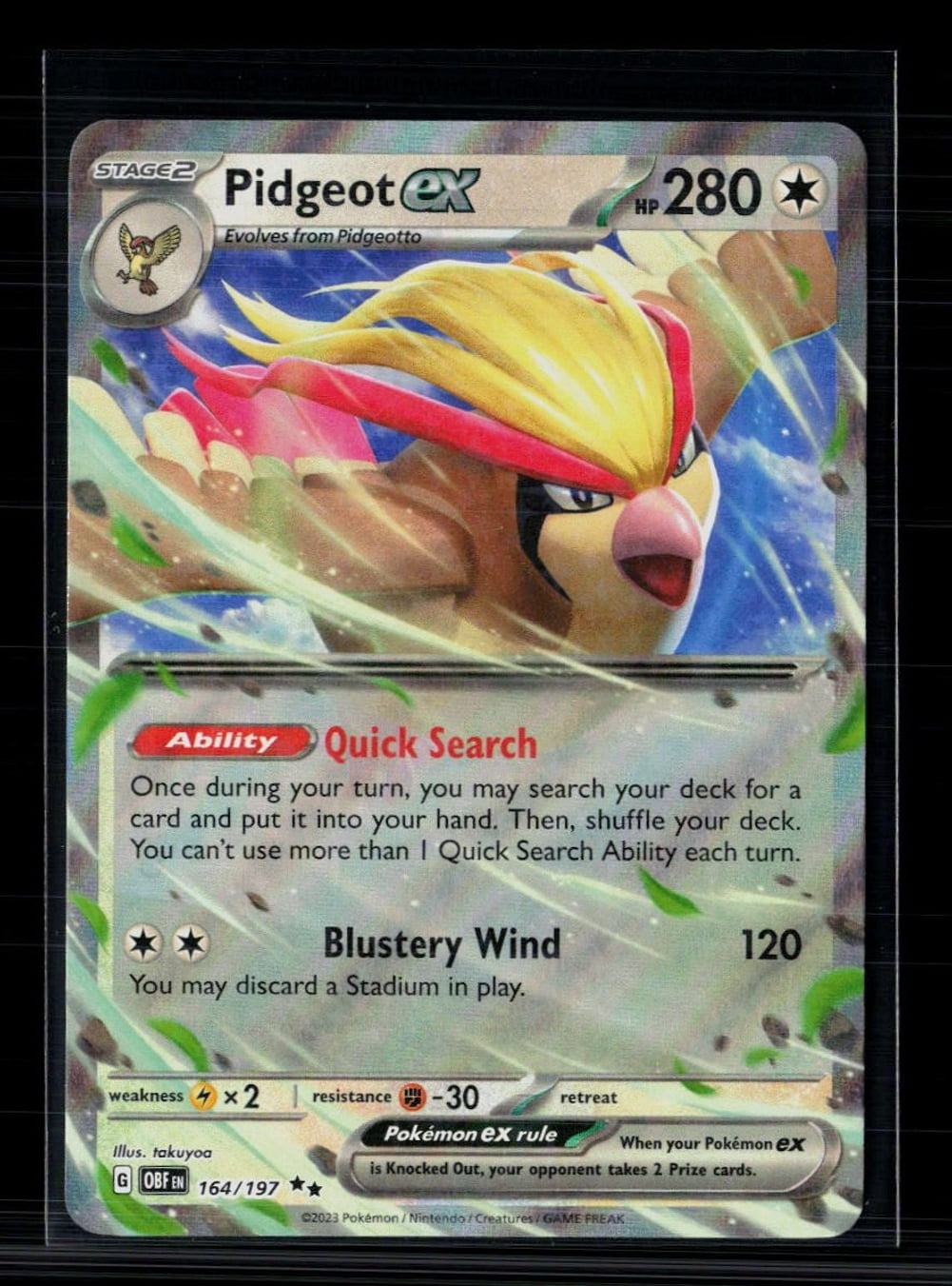 pidgeot pokemon card ex Obsidian Flames Special Illustration Rare #225 PSA 8 favorite character M Pidgeot Ex