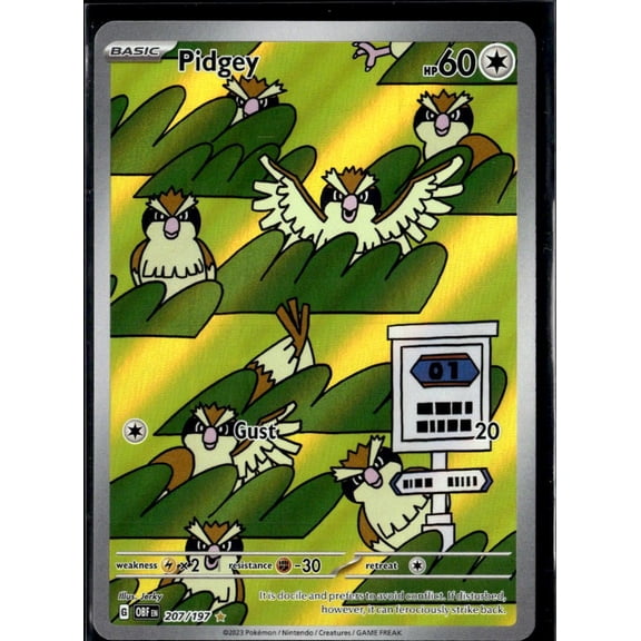 2023 Obsidian Flames Pidgey Secret Rare Holo #207/197 English Pokemon Trading Card